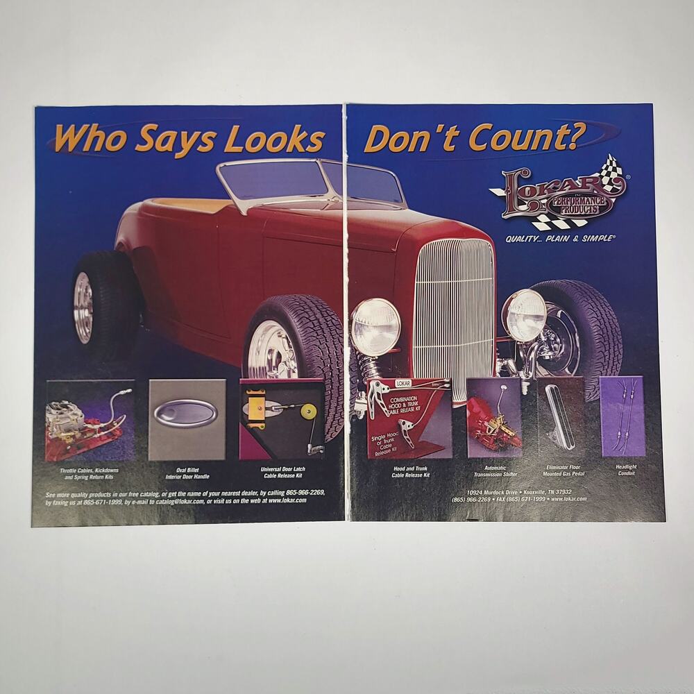 Lokar Performance "Looks Don't Count" Vintage Print Ad 12/01 Rod & Custom 8.5x11